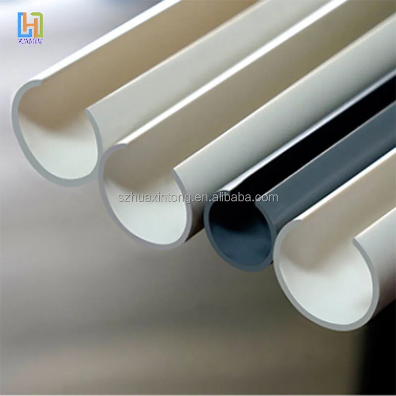 Extruded PVC Half Round Tube Plastic C  Shaped Pipe