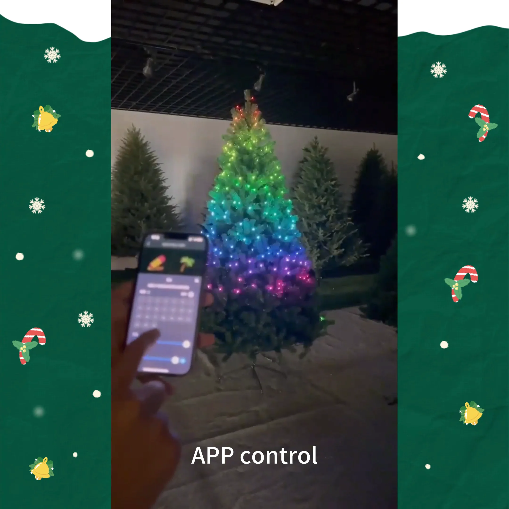 App Control Rgb Color Lights Pvc Artificial Christmas Tree Support
