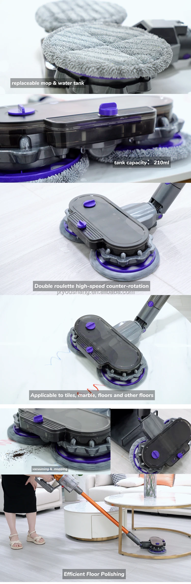 Electric Floor Scrubber Brush For Dysons V7 V8 V10 V11 V15 Vacuum
