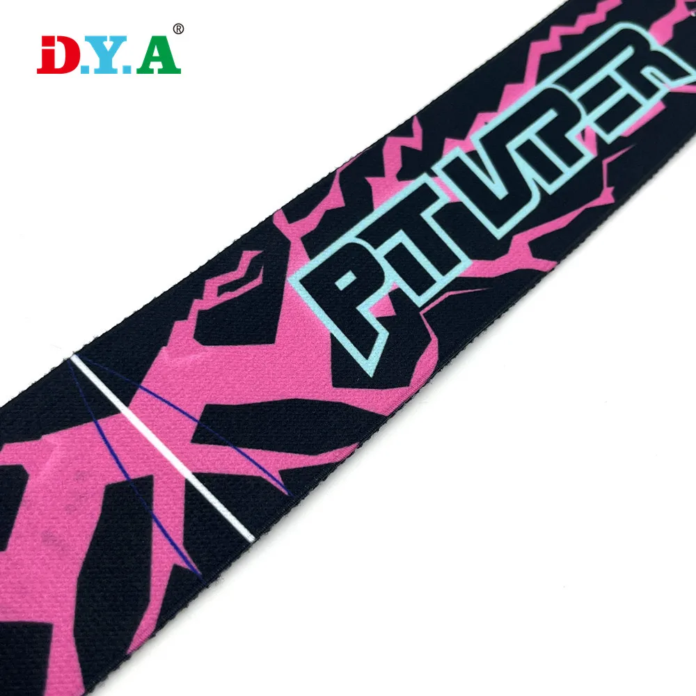 Anti Slip Silicone Custom Printed Elastic Bands Strap Printing Elastic Ribbon Woven Belt for Ski Goggles