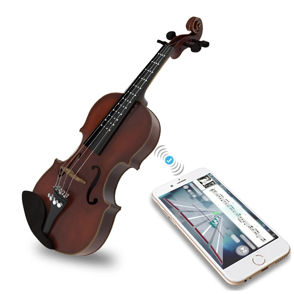 NAOMI Original Design Smart Violin Intelligent Fiddle LED Fingerboard  Bluetooth Acoustic Electric Violin Software OEM