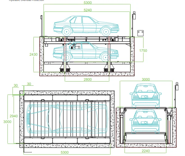 Ce Four Post Car Ramps Inground Parking System - Buy Hydraulic Car ...