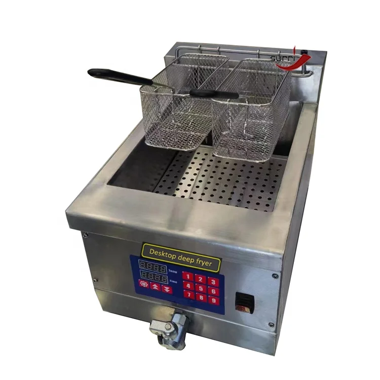 SURRI New Type Small Desktop Mini Automatic Lifting Electric Deep Fryer for Shop