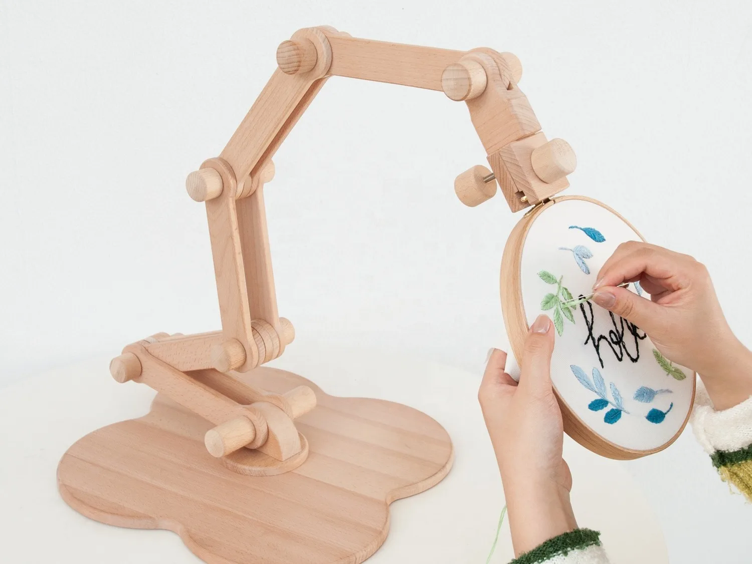 Multifunctional Embroidery Lap Stand Frame Wood Tapestry And Cross