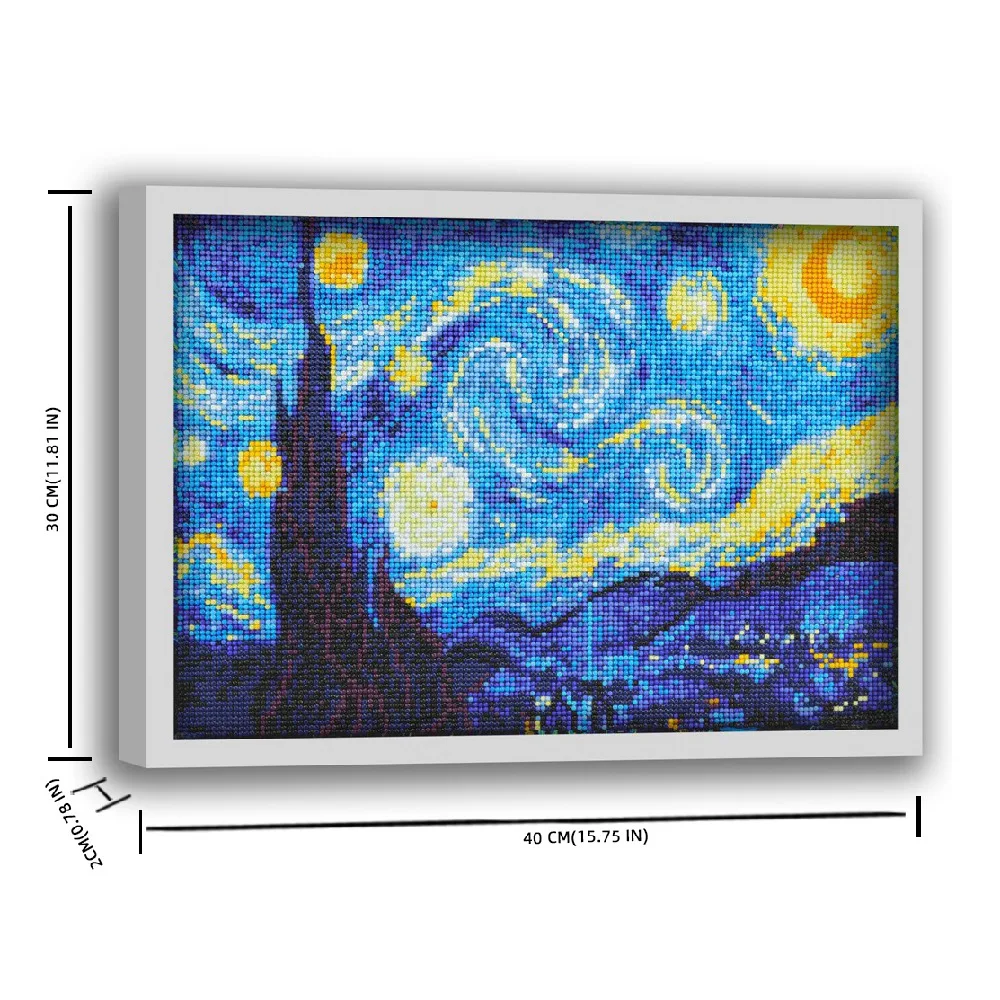 Diamond Painting Starry Night Van Gogh Oil Painting Frame Kits For 