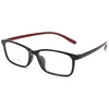 Glossy black frame red legs