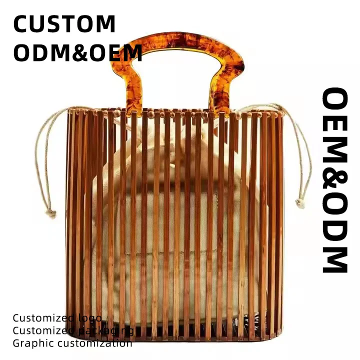 2024 Top Seller Women's Portable Bamboo Woven Clutch Bag Handmade