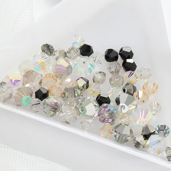 Factory direct crystal beads wholesale crystal rhombus faceted glass bead jewelry in bulk