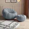 Light gray sofa pedal combo-technology velvet-rotatable
