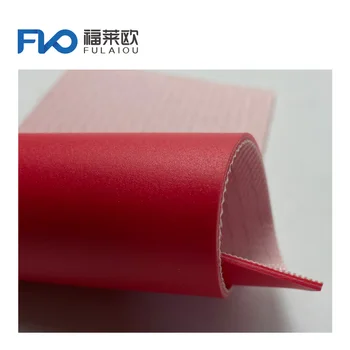Hot selling high quality red PVC conveyor belt, flat PVC conveyor belt manufacturer