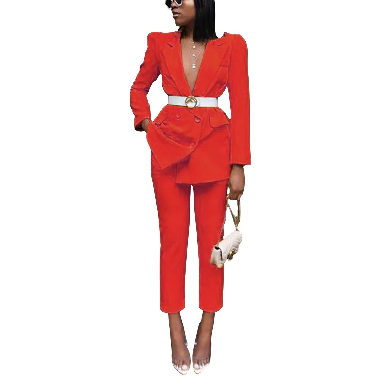 Blazer De Color Rojo Y Amarillo Para Mujer,Esmoquin Ajustado,Traje De  Negocios De Alta Calidad,Dos Piezas - Buy Trajes De Negocios Para Las  Mujeres,Mujer Trajes De Negocios,Alta Calidad Damas Con Clase Trajes De