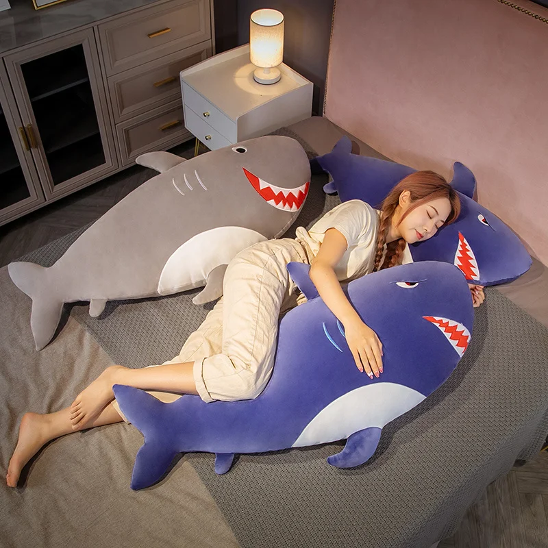 Shark Plush Toys Marine Organism Blue Shark Stuffed Animal Toy Funny Sleeping Pillow