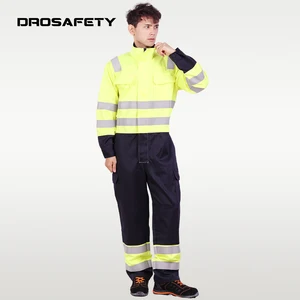 OEM Industrial Work Clothes Modacrylic Cotton Fire Resistant Safety Clothing Work Hivis Coverall