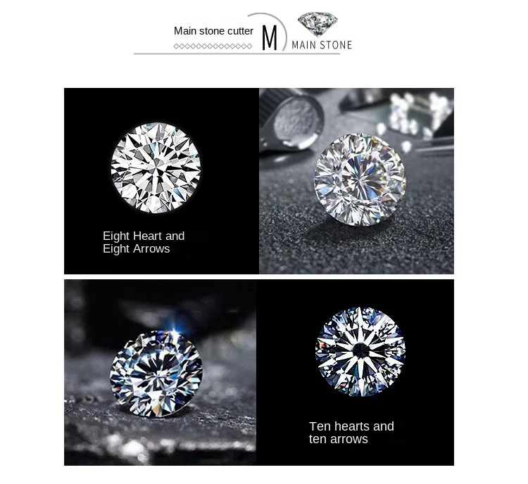 Moxan Hip-Hop 925 Silver Full Diamond Ring Set VVS4.0mm Cut Wedding Ring for Men Women Instagram Engagement Party Anniversary