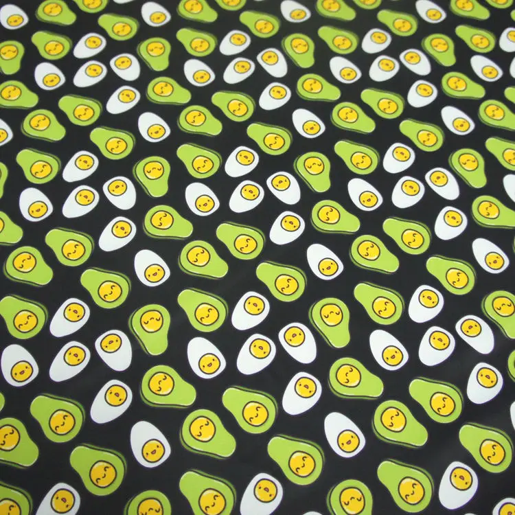 Avocado Fruit Pattern Polyester Sublimation Printed Fabric for Sports Tights