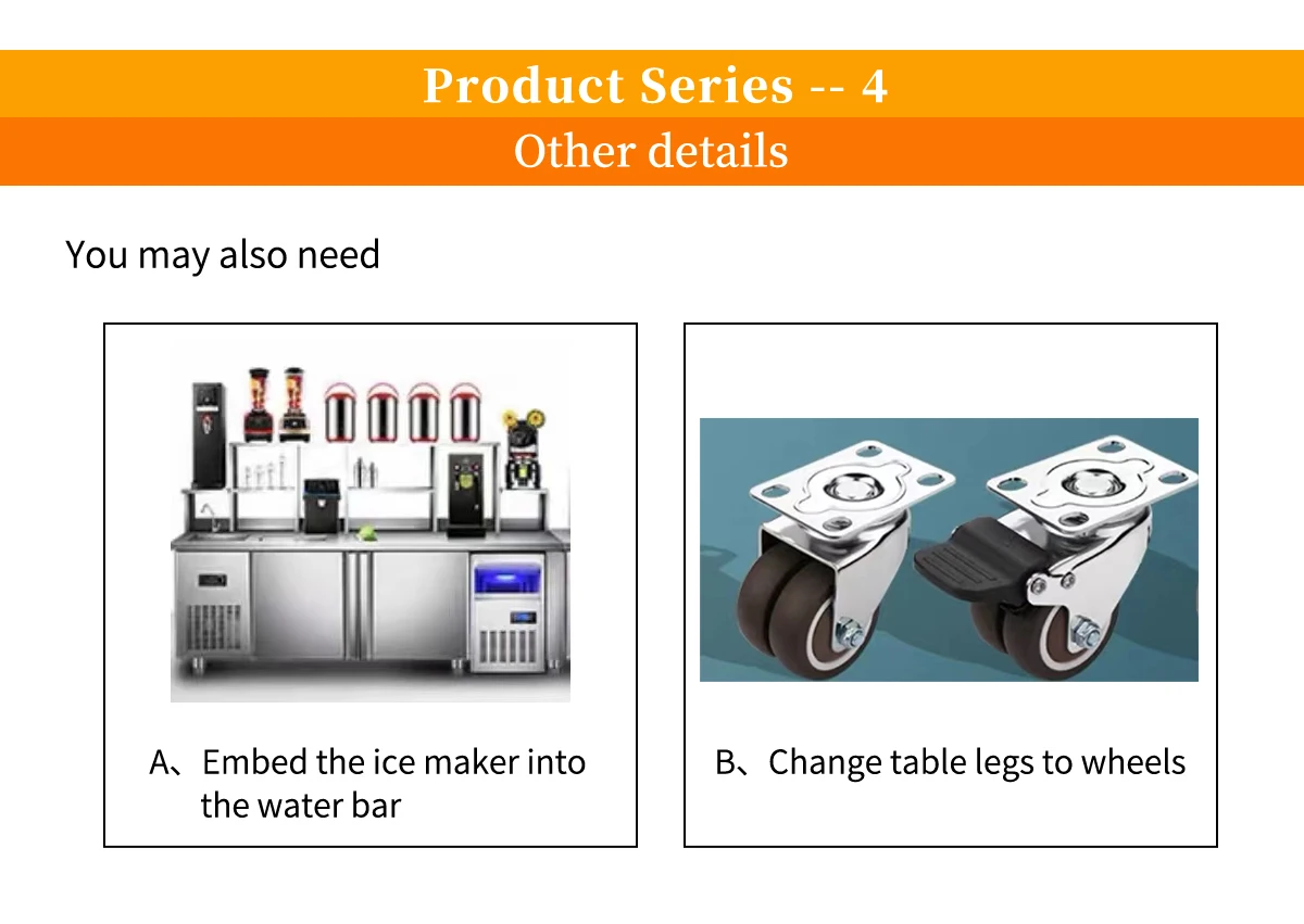 High Quality Milk Tea Shop Workbench Freezer Milk Tea Under Counter