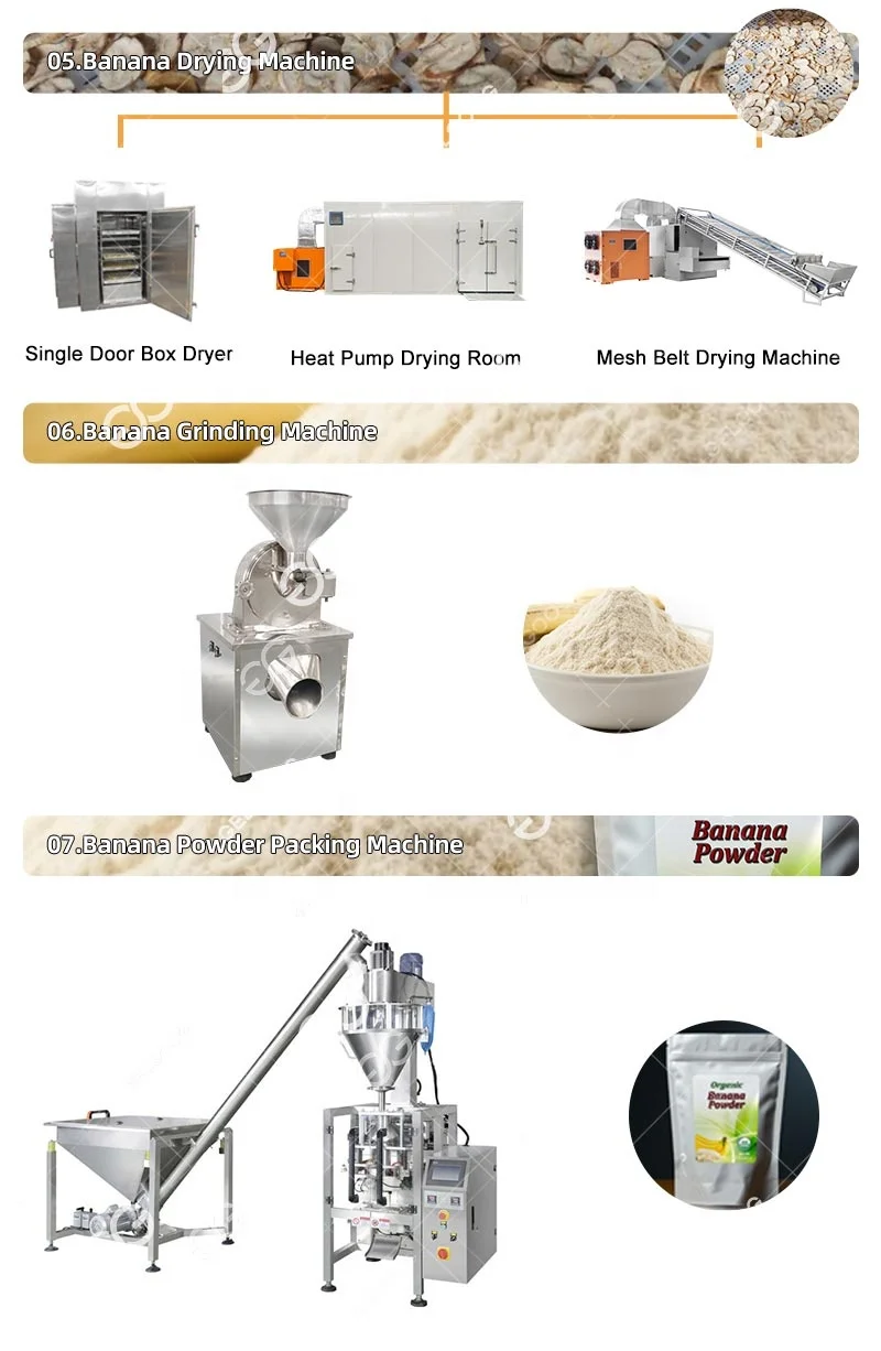 Complete Green Banana Plantain Powder Processing Dry and Flour Machine Slice Banana Powder Making Machine Slicer
