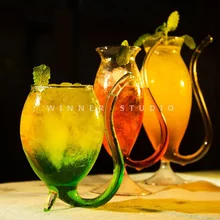 New Arrival Thick Coloured Glass Goblet Women Martini Glasses Cocktail Cup