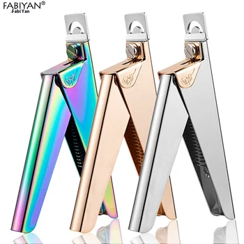 One-Word Titanium French U-Shaped Scissors Curved Stainless Steel Nail Clipper for Nail Extensions Ribbon Cutting Finger Use