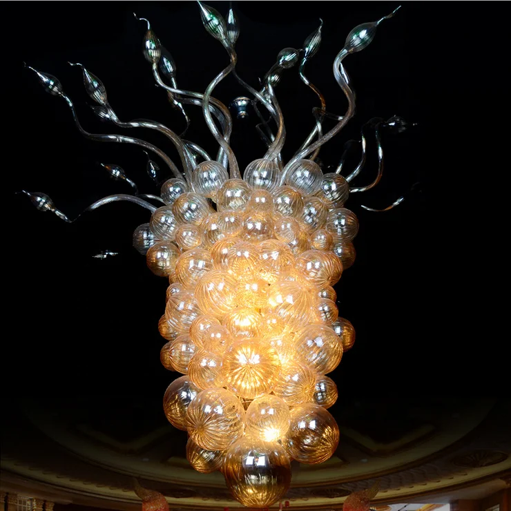 Изготовленные на заказ декоративные вручную выдувные люстры из прозрачного стекла