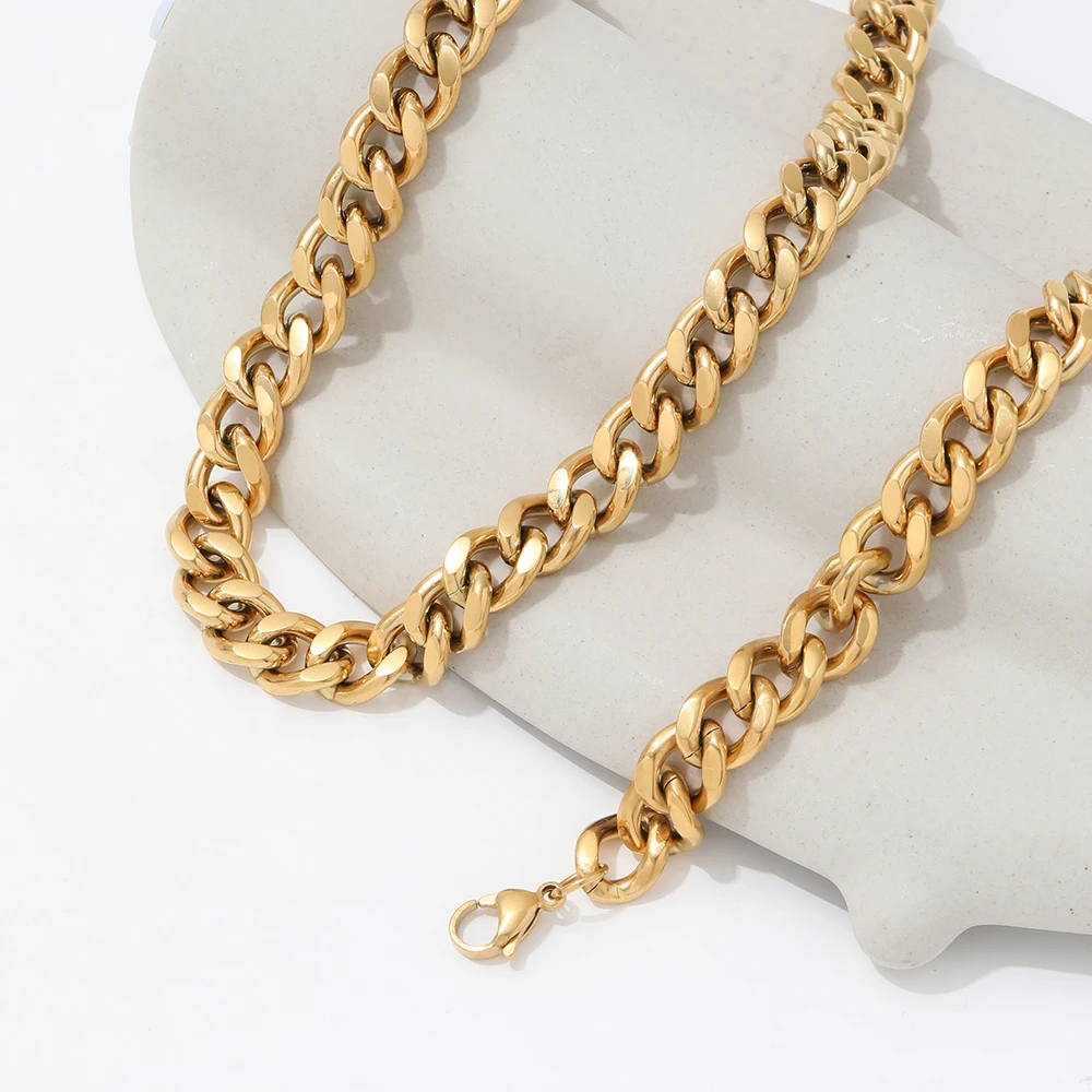 Joolim 18k Pvd Gold Plated Chunky Cuban Chain Statement Stainless Steel
