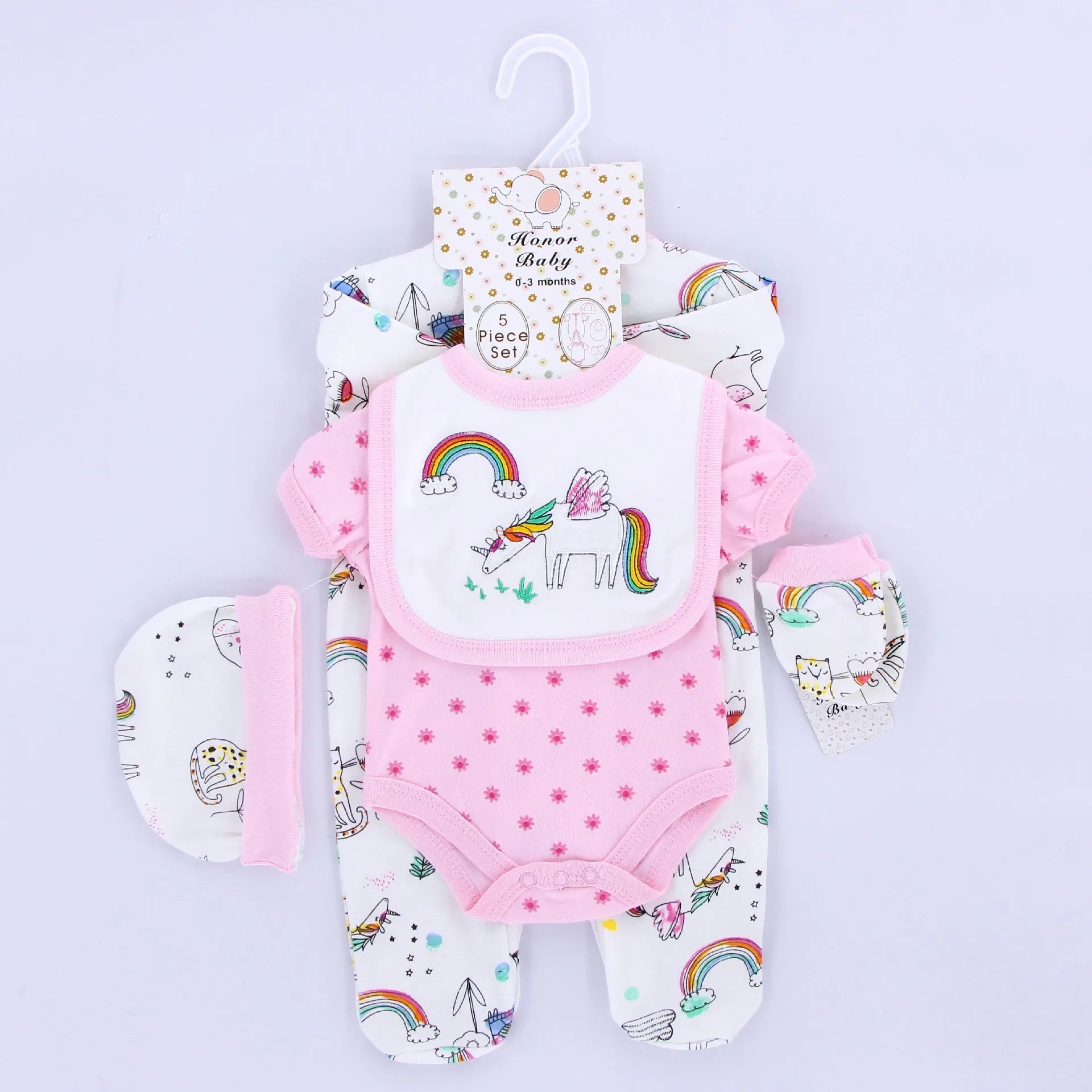 5piece Sets Newborn Boys And Girls Shortsleeved Baby Split Children's