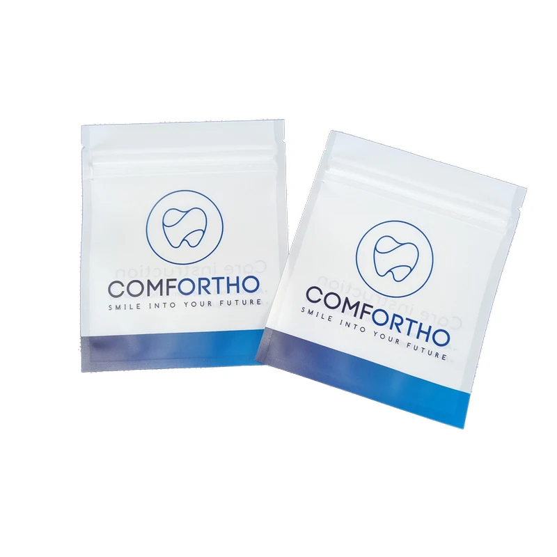 Matte Black Small Reusable Ziplock Packaging Bags For Clear Invisible Aligners Bag Orthodontic Remover Packing Bags