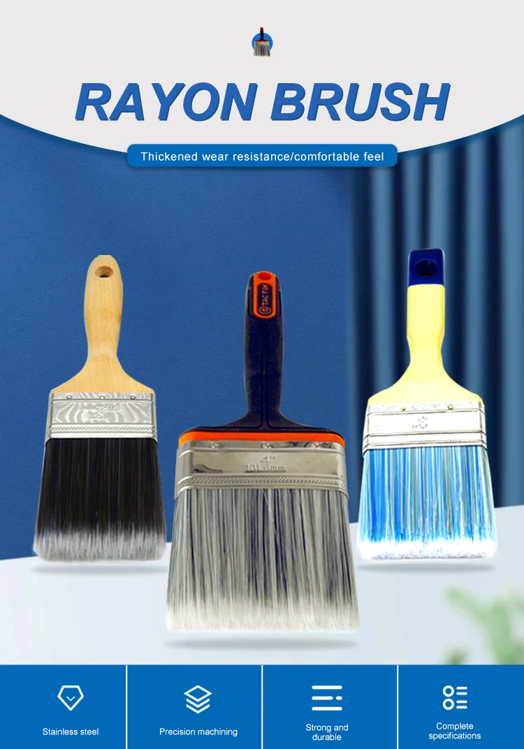 Wooden Handle Paint Brush With Tapered Filaments Buy American Market