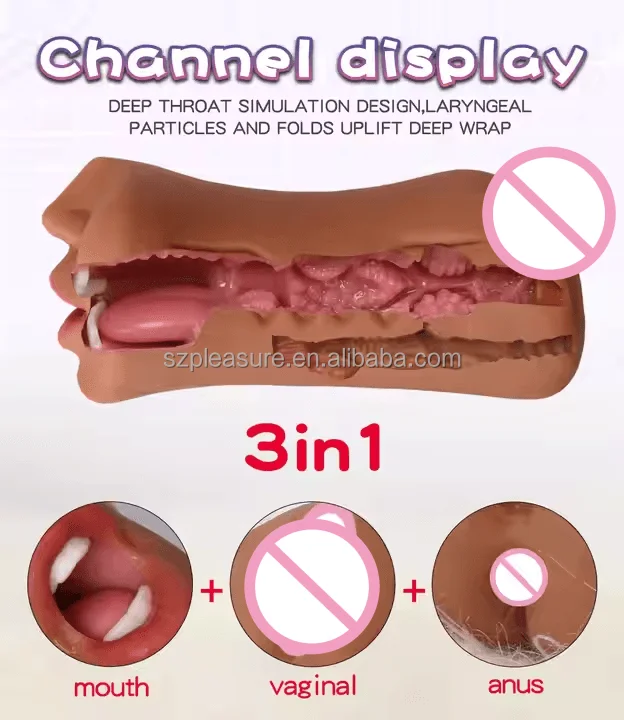 3 in 1 Masturbator Anal Butt Mouth Real Vagina Pockets Pussy for Men Sex Male Toys Sex Adult Sexy Toys Male Masturbator