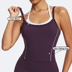 Customized New Contrast Color Sports Bra Lightweight Unique Tank Top Sleeveless Fitness Workout Exercise Running Gym Crop Tops