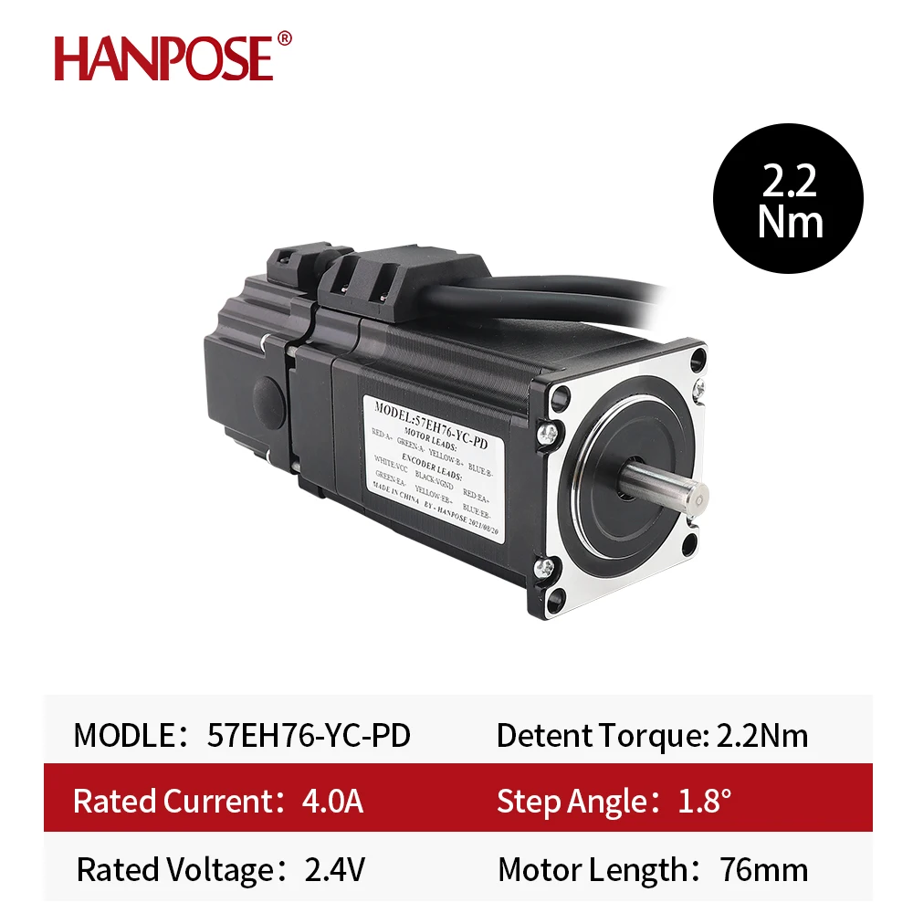 HANPOSE 57 NEMA 23 Stepper Motor 2.2N.m with Driver for CNC
