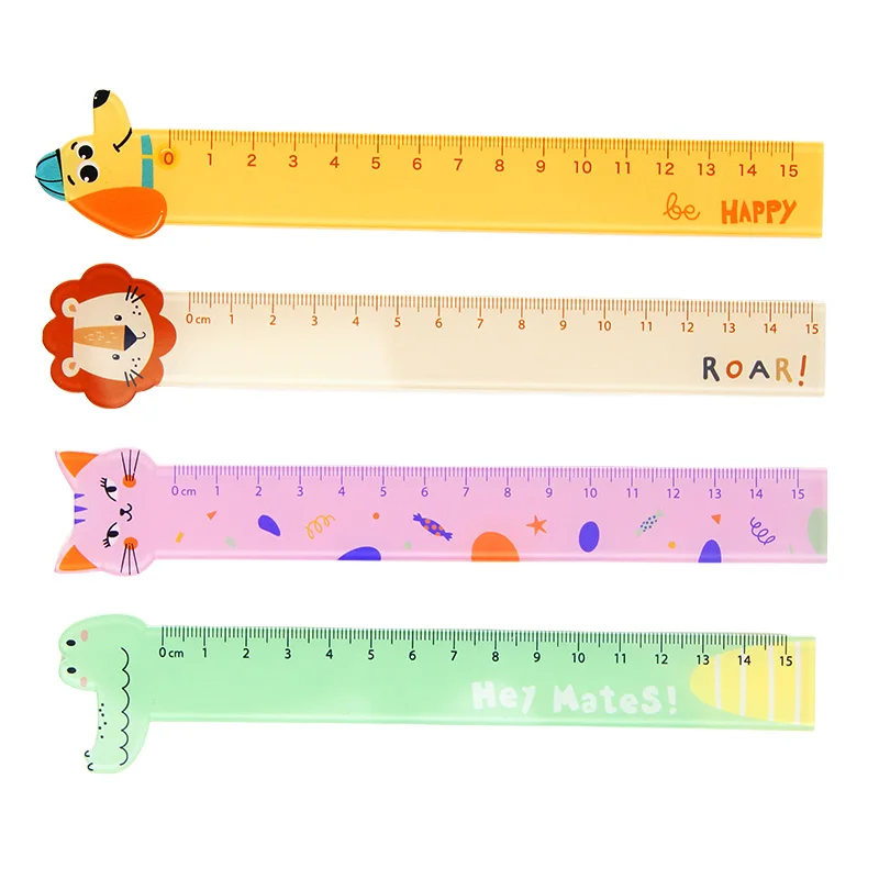 Fun and Colorful Acrylic Animal Rulers for Kids Inspirational Messages Featured School and Crafts Made of Plastic
