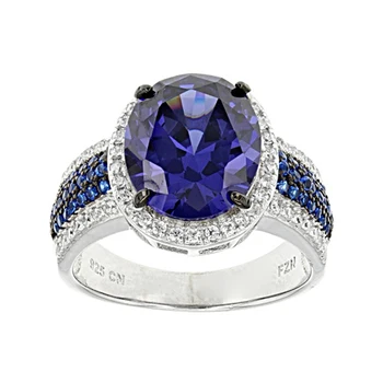 CAOSHI Online Shopping Elegant Wedding Bridal Jewellery Kate Princess Big Oval Blue Zircon Crystal Engagement Ring Woman