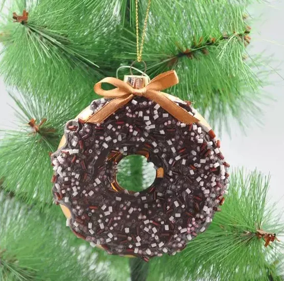 Hot sale Christmas tree decorations Christmas Decoration Supplies Hand Blown Glass Doughnut Hanging Ornaments For Sale details