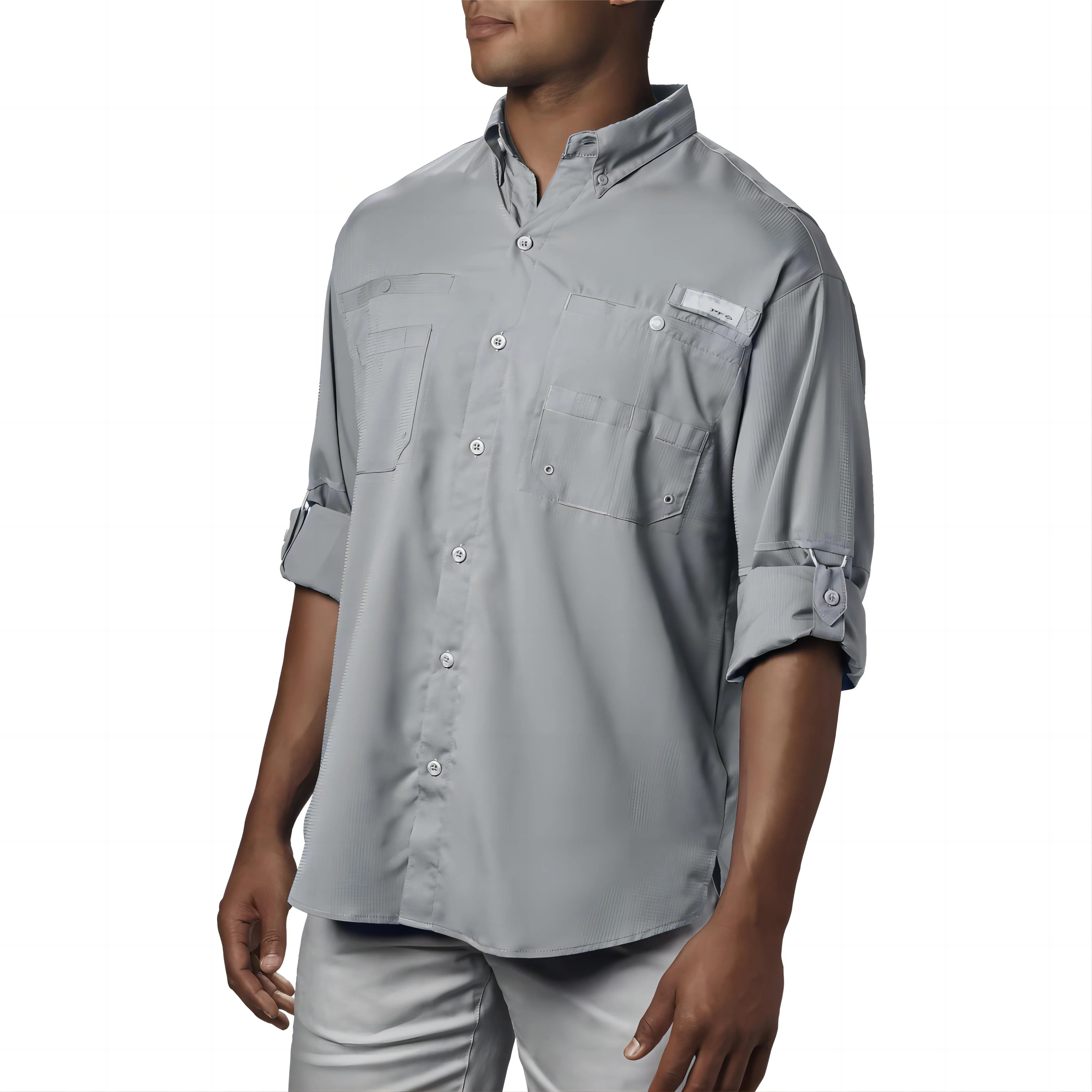 Sun Protection Fashion Long Sleeve Button Down Fishing Shirts Custom