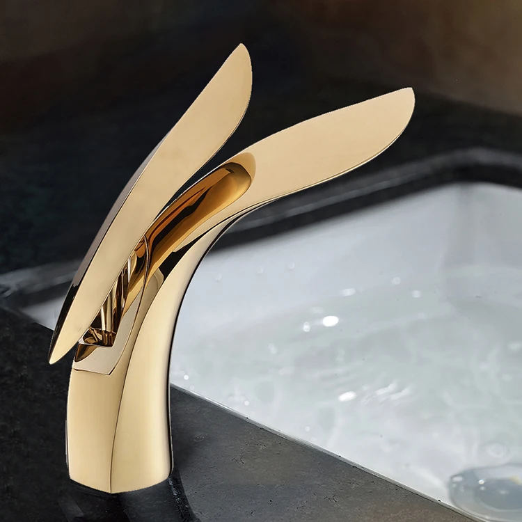 Роскошный латунный золотистый смеситель для ванной комнаты, смесители для раковины из Китая
