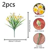 37 cm Narciso primaverile a 2 rami e 5 teste, bianco/giallo
