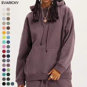 Unisex Hoodies 345gsm High Quality Oversized Sportswear Solid Color 42% Cotton Heavyweight Men Sweater Hooded Casual Hoodies