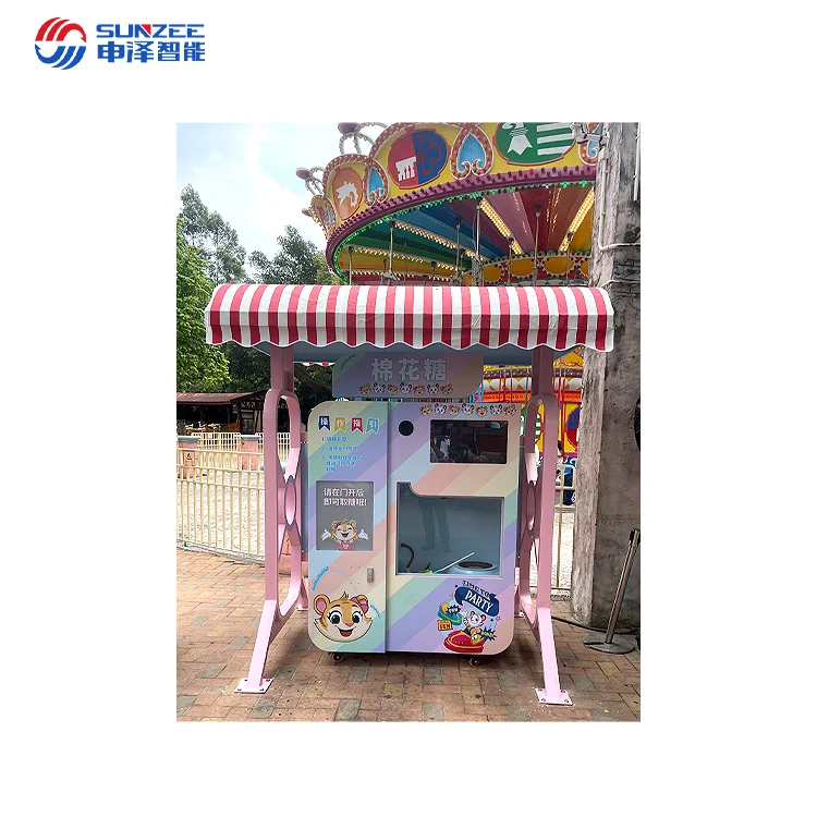 Intelligent Fully Automatic Commercial Fairy Floss Cotton Candy Making Machine Cotton Candy Vending Machine