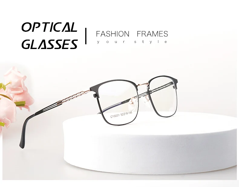 2022 New Glasses Frames Men Great Wall Metal Eyebrow Square Optical Eyeglasses Custom Logo