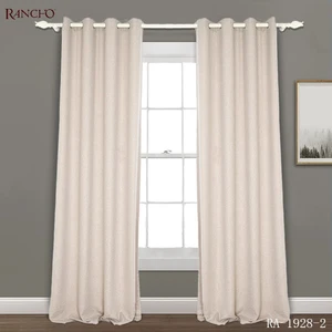 Hot Sale Home Decoration Linen Look Semi Blackout Curtains Wholesale for Bedroom windows