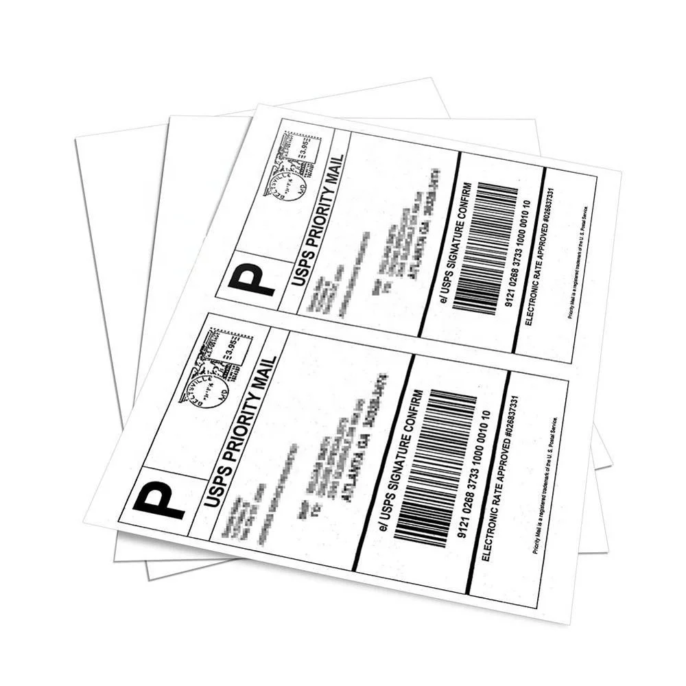 A4  Adhesive Half Paper Label Sheet Labels Blank for Express Shipping