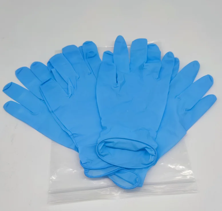 Excellent nitrile powder free blue size L examination gloves