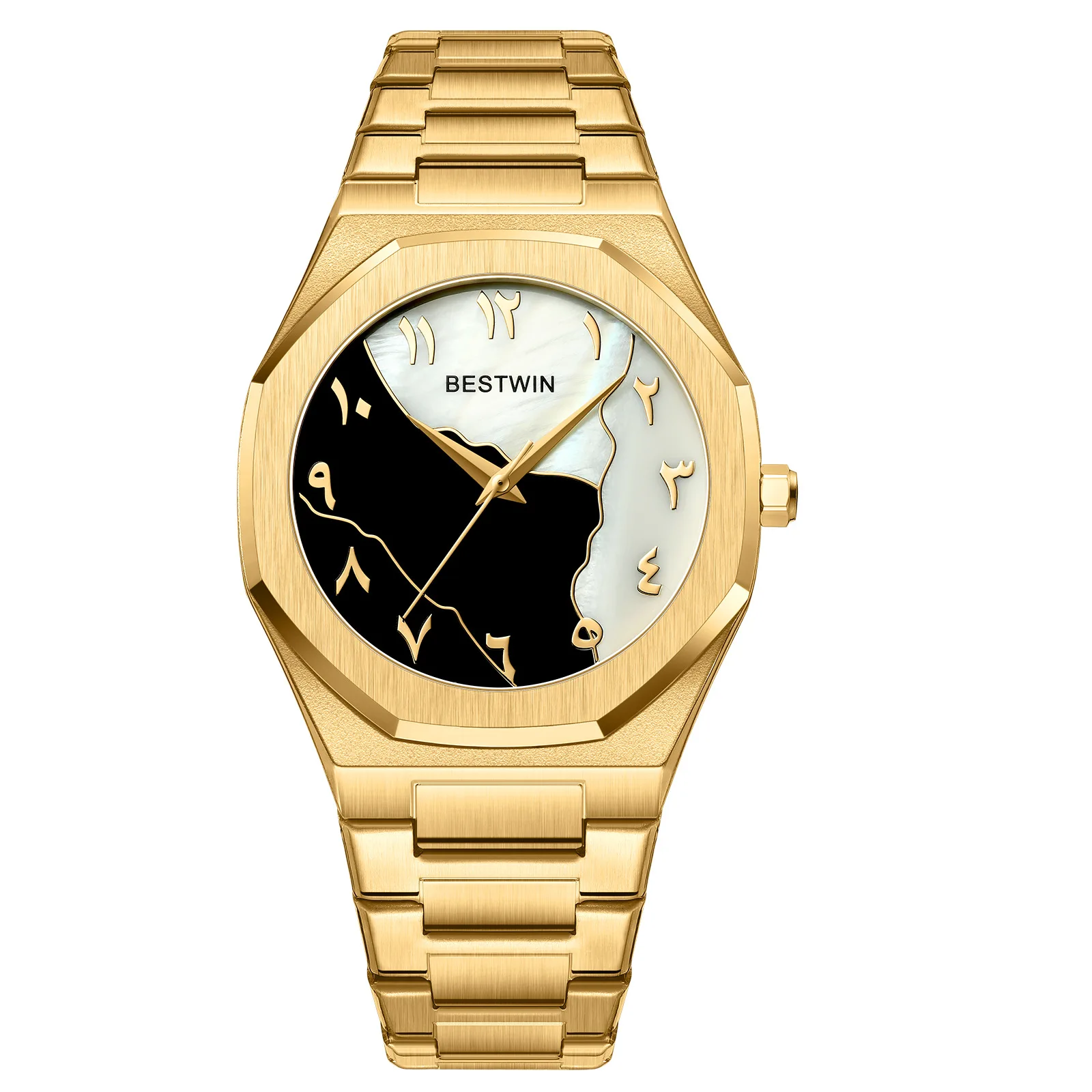 High Quality Manufacturer Dubai Luxury OEM Custom Logo Watch Arabic Dial  Classic Waterproof Gold Round Men Quartz Watch for Men