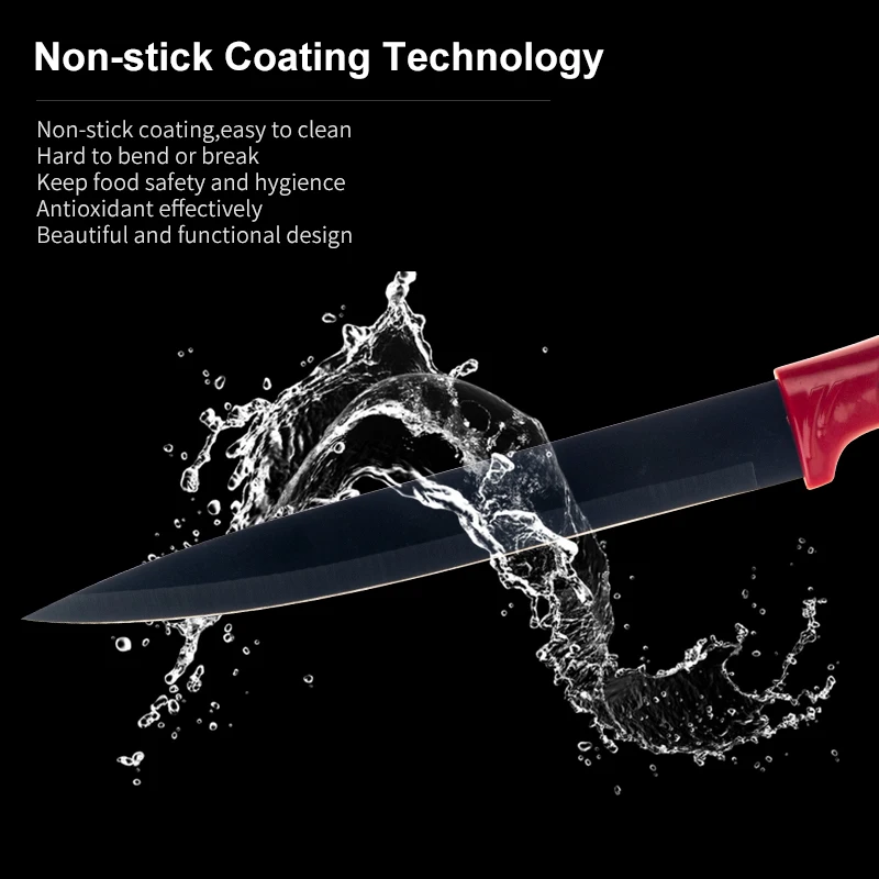 High Quality Stainless Steel Kitchen Knives Set Tools Forged Kitchen Knives Scissors Peeler Set 6pcs Chef Paring Knife