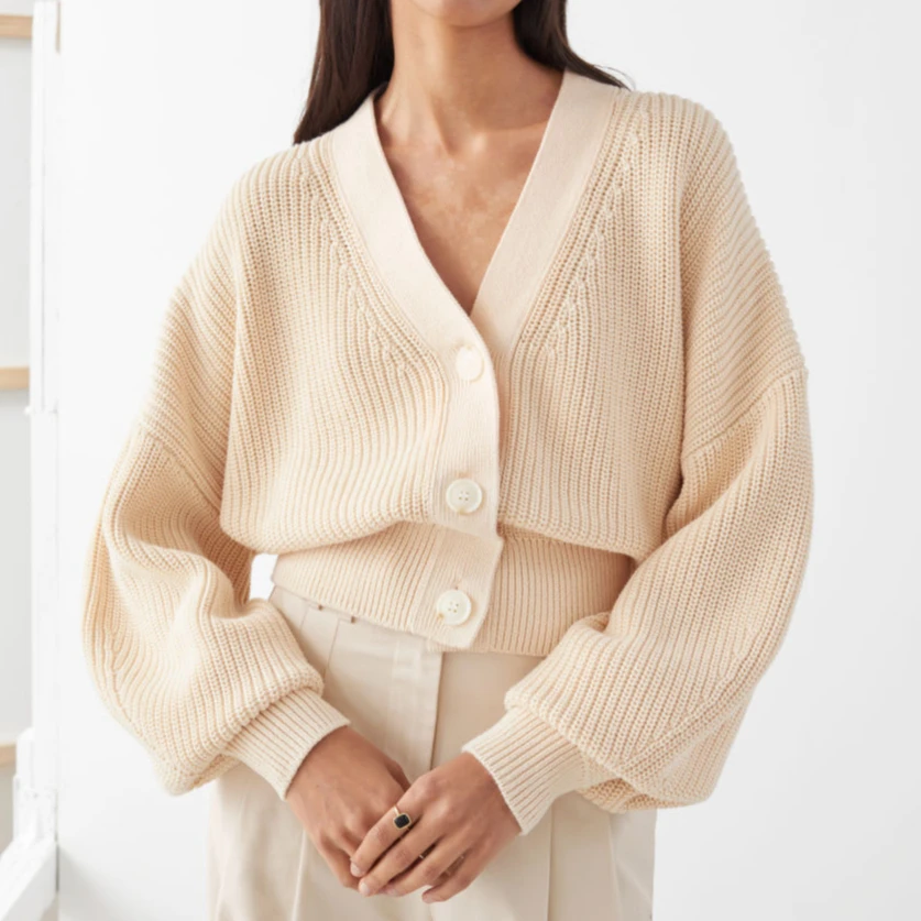 womens chunky cotton cardigan