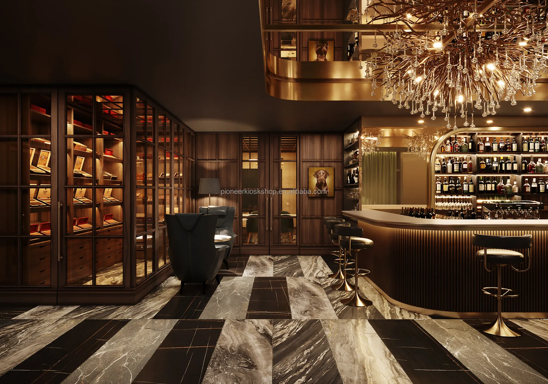 Luxury Smoking Club Bar Interior Design - Hookah Lounge