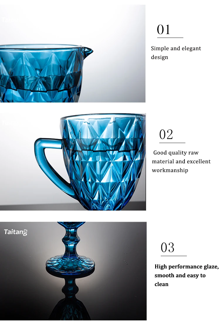 Hotsale Products Vintage Style Goblet Pink Color Tall Glass Drinkware