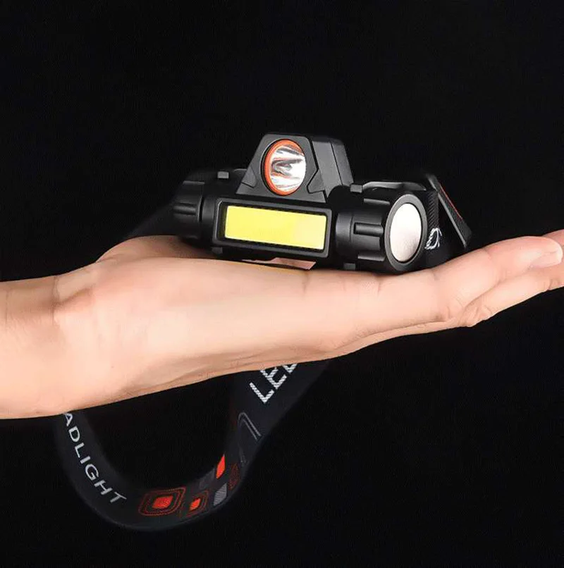 thumbnail image 2 of USB Rechargeable COB LED Headlamp - 18650 Powered (Battery Not Included), Gray 2 of 6