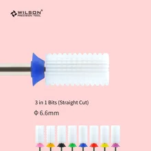 6.60mm 3 in 1 Bits- Straight Cut Wholesale Ceramic Nail Bits Flat Milling Cutter Steel Nail Polishing Remover for Nail Salon Use